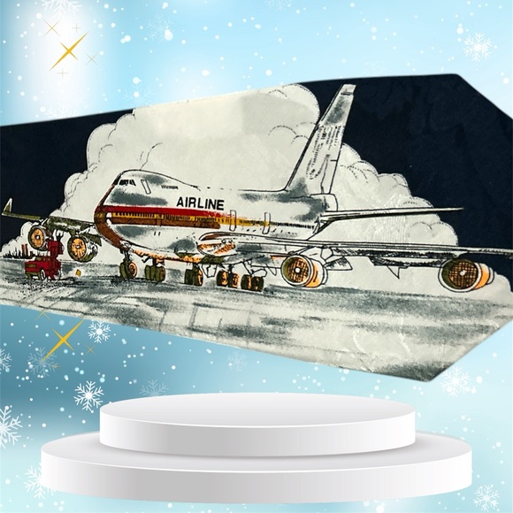 Vnt Renaissance ‘Hand Made AIRPLANE Polyester TWILL Necktie EUC - Picture 5 of 8